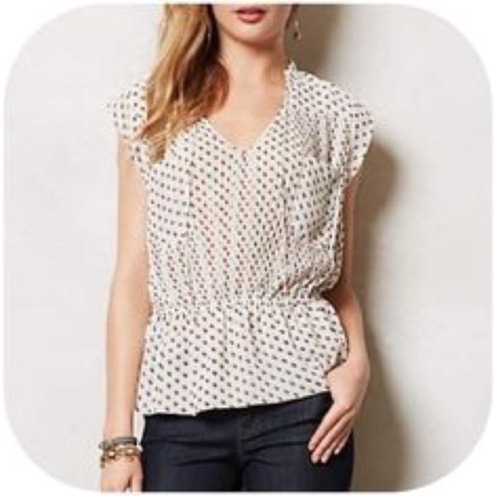 Anthropologie Isani polka dot top size 6